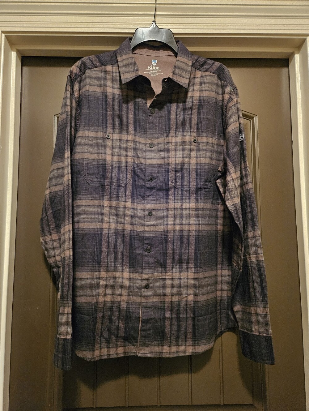 NWOT KUHL Fugitive™ Flannel Men's Shirt, Roasted Barley - Size Large